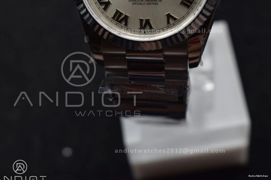 on White (Gain DayDate 688 vr3255 Best Stick V5 President QF 904L SS Dial Roman Weight) Steel Bracelet Unisex 36 Edition 1016